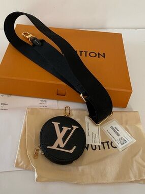 Louis Vuitton nylon black strap w/ coin pouch